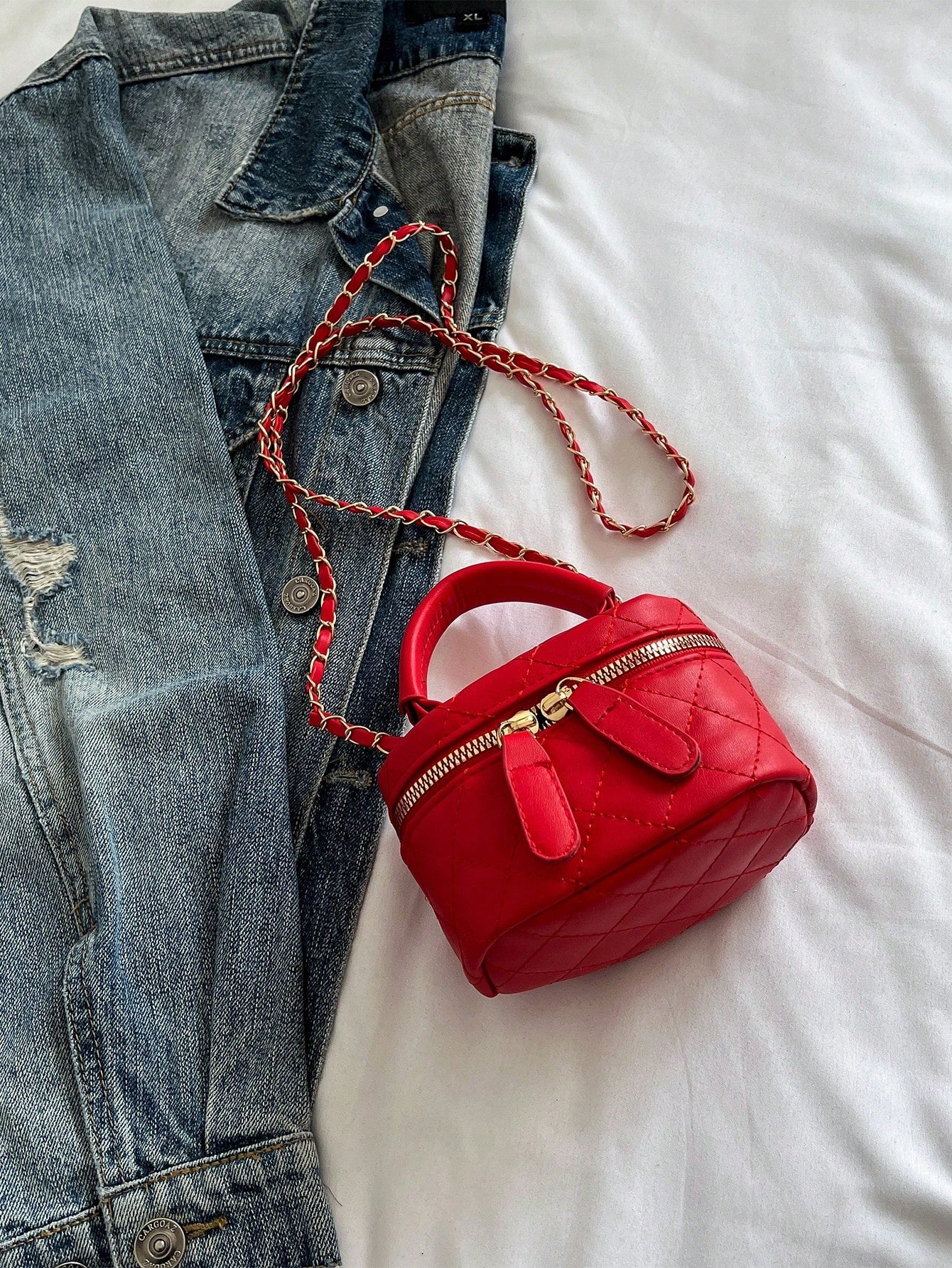 F.FAN.BAGS, Lightweight Mini Bag, Chain Bag, Quilted Diamond Bag, Handbag, Bucket Bag, Very Suitable For Teenage Girls, College Students And White-Collar Professionals, Very Suitable For Office, Colle