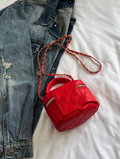 F.FAN.BAGS, Lightweight Mini Bag, Chain Bag, Quilted Diamond Bag, Handbag, Bucket Bag, Very Suitable For Teenage Girls, College Students And White-Collar Professionals, Very Suitable For Office, Colle