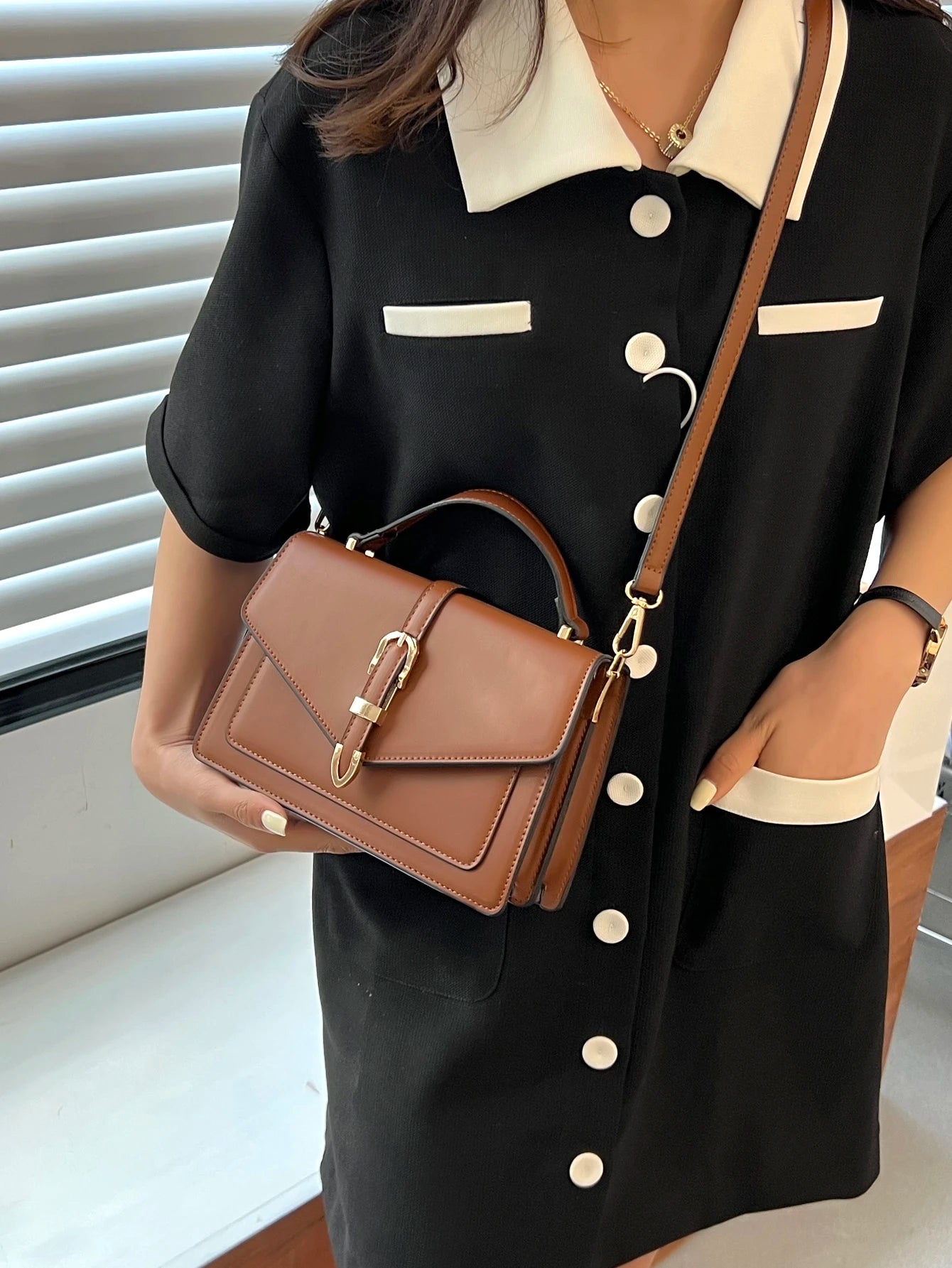 Fashion Decorative Flap Square Handbag Crossbody Bag For Women