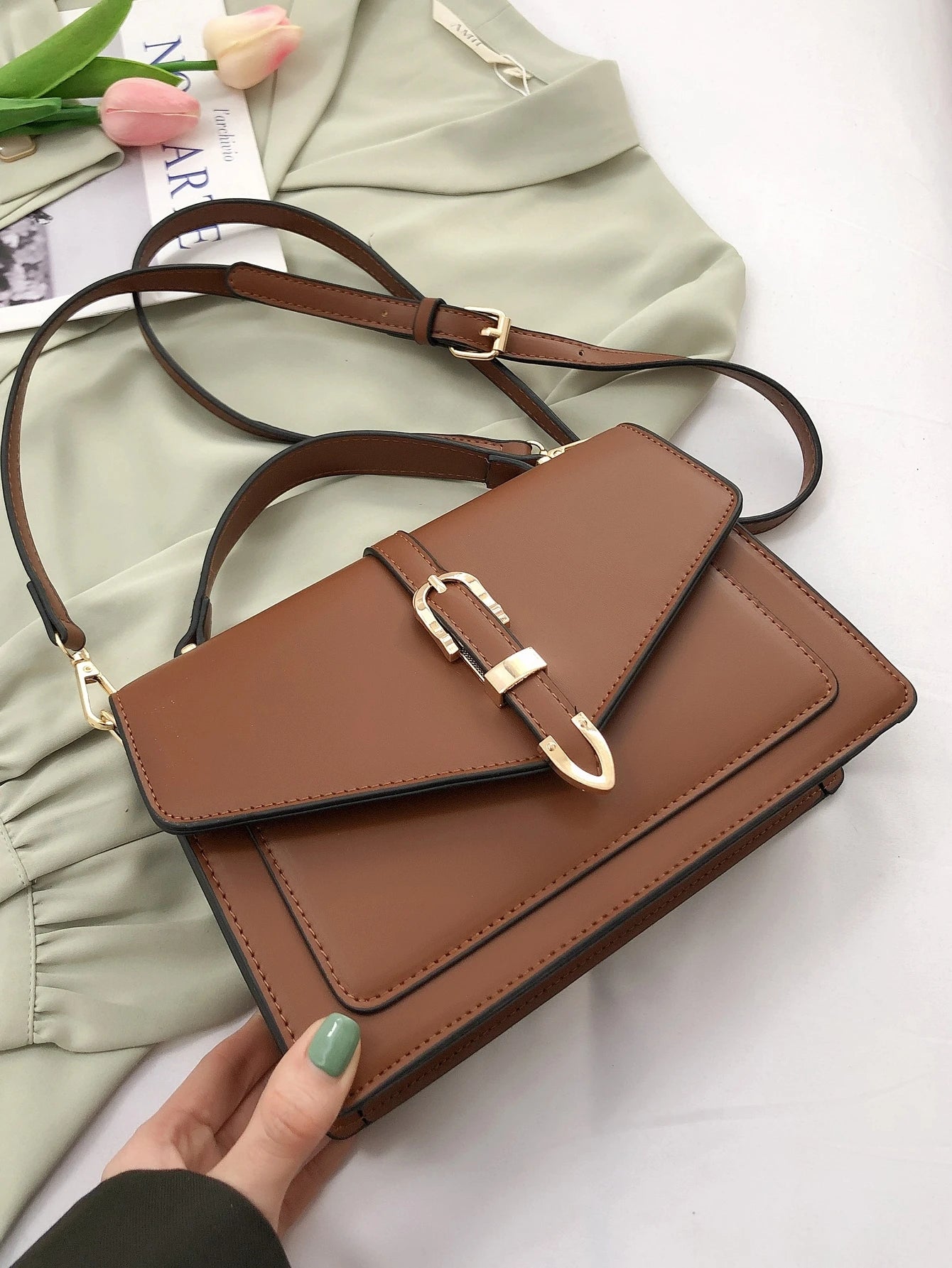 Fashion Decorative Flap Square Handbag Crossbody Bag For Women
