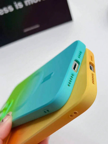 Fashion Gradient Silicone Multicolor Matte Magnetic Phone Case Compatible With IPhone 17 PRO MAX 17 PRO 17 Air 17 16 15 14 13 12 11 Pro Max Plus 16E Christmas Gift Winter Gift