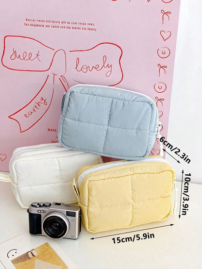 Fashion Solid Color Camera Bag, Large Capacity Portable Camera Bag, CCD Bag, Fashionable Camera Storage Bag, Multi-Pocket Item Storage Bag, Cute Student Coin Purse, Portable Small Storage Bag, Heart-S