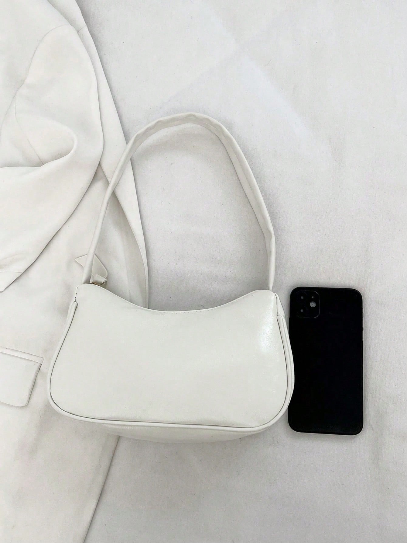Fashionable New Candy Color Cloud Shaped Solid Color Shoulder Bag, Cute Underarm Bag, Kawaii, Cream Bag