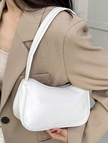 Fashionable New Candy Color Cloud Shaped Solid Color Shoulder Bag, Cute Underarm Bag, Kawaii, Cream Bag