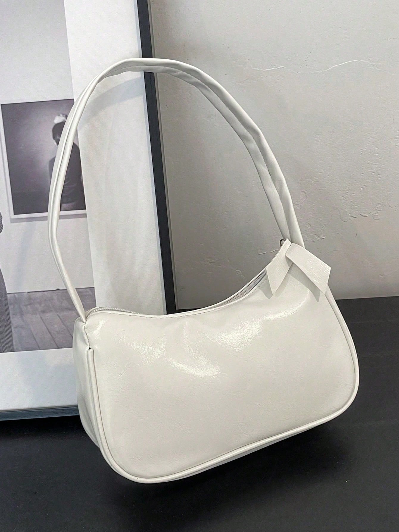 Fashionable New Candy Color Cloud Shaped Solid Color Shoulder Bag, Cute Underarm Bag, Kawaii, Cream Bag