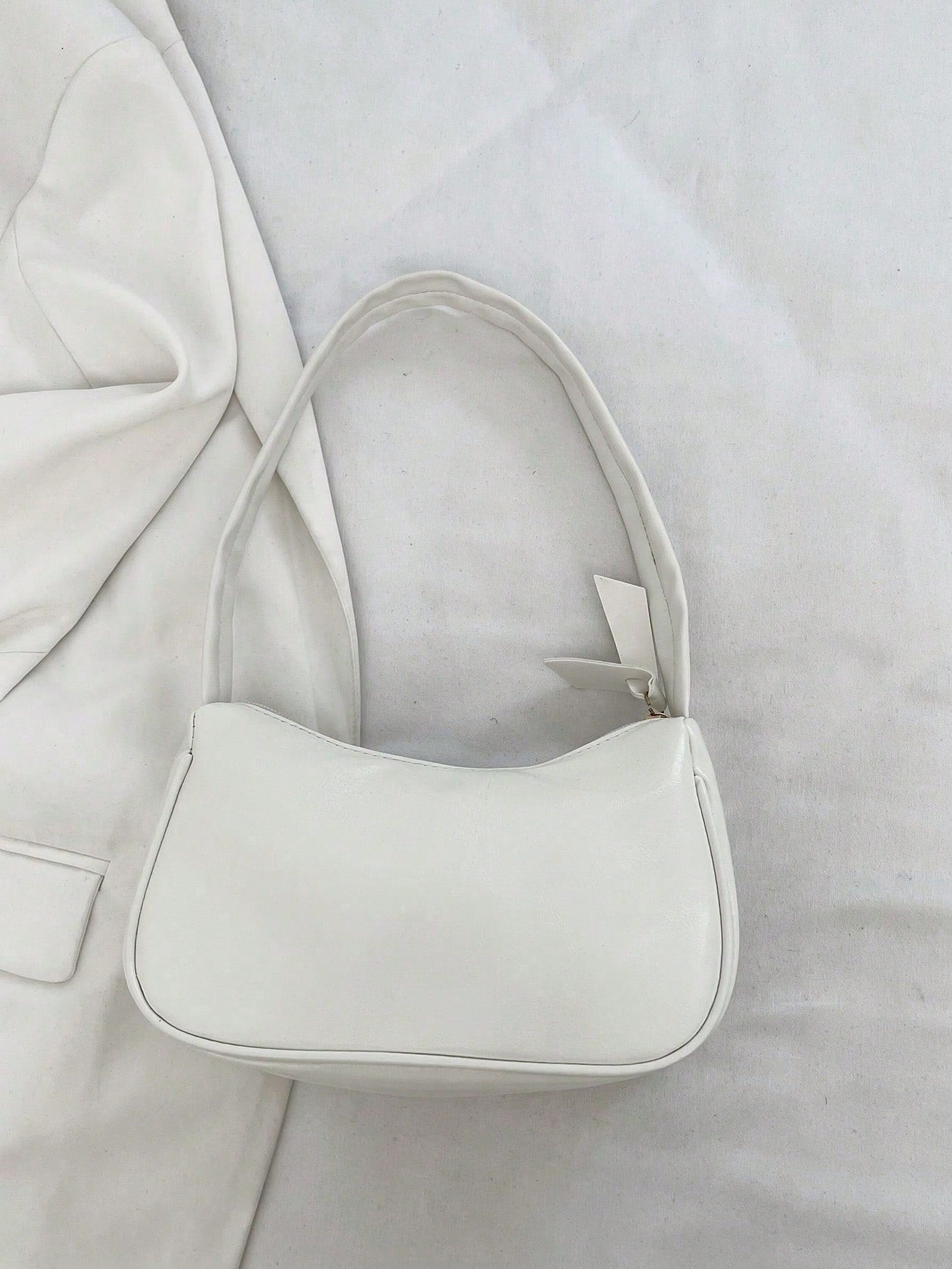 Fashionable New Candy Color Cloud Shaped Solid Color Shoulder Bag, Cute Underarm Bag, Kawaii, Cream Bag