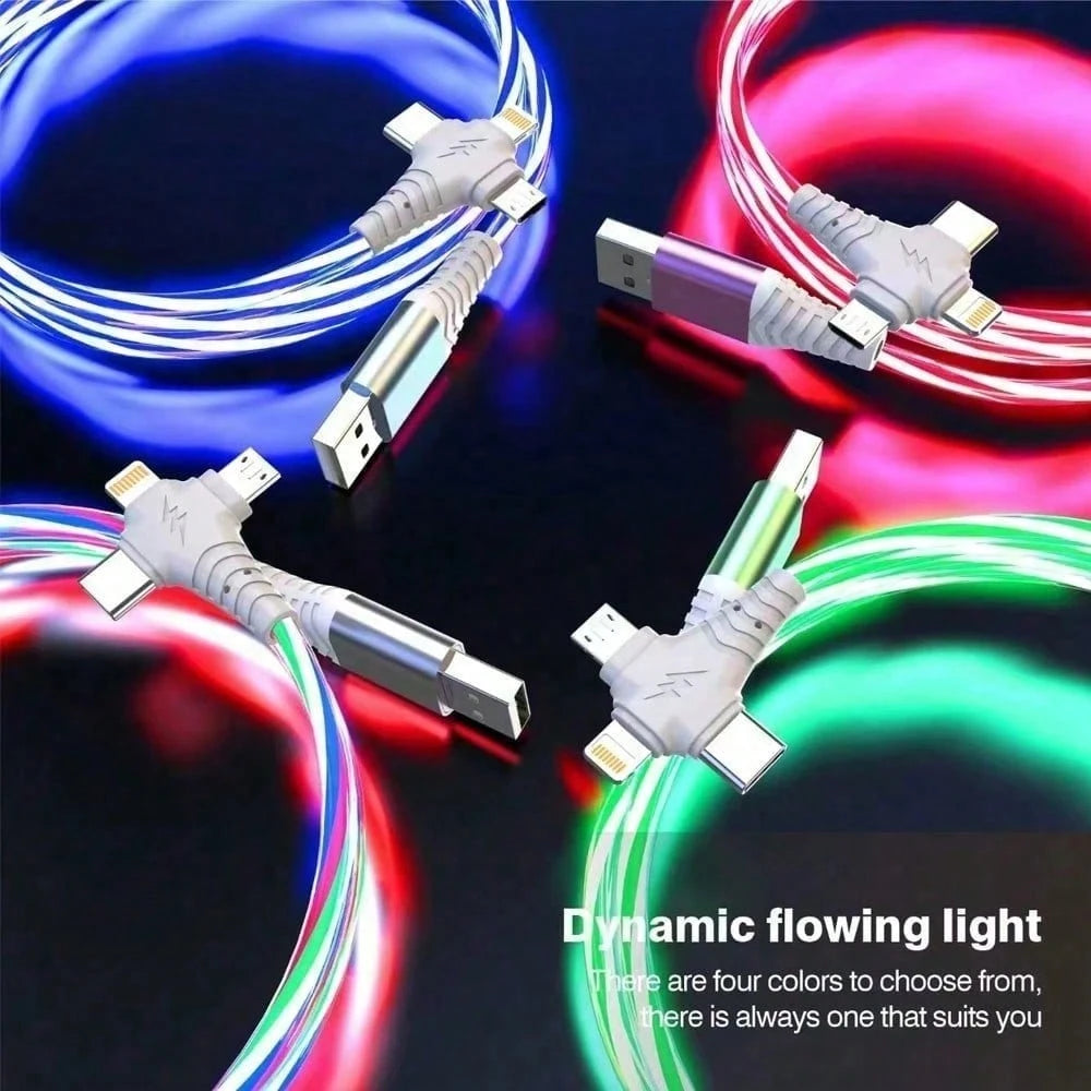 Fast Charging 3-In-1 LED Light Data Cable, Compatible With IPhone 17 Pro Max/17 Pro/17/Air/17/16/15/14/13/12/11, S25/S24/S23/S22/S21/S20 Ultra Plus Series