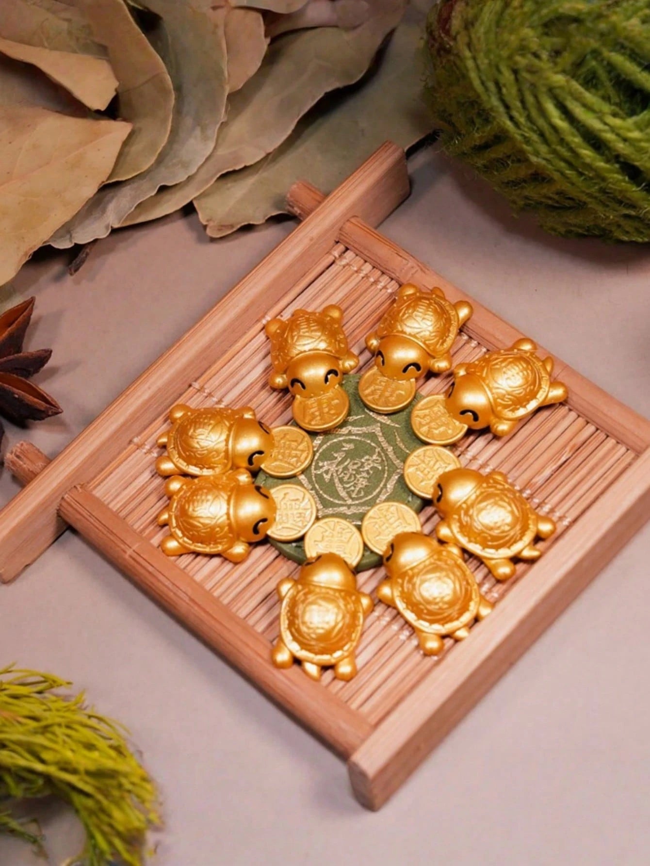 Feng Shui Wealth‑Attracting Turtle Ornament With Coins In Its Mouth-Symbolizing Longevity And Financial Stability.