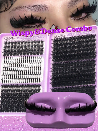 Fengxiu Eyelash LUXE 07-Party-Lashbook 512pcs Large Capacity Eyelash Book 8D Super Fluffy Soft Comfortable High-Quality DIY Eyelash Clusters Russian Lash Extensions Lash Individuals 3D Volume Eyelash