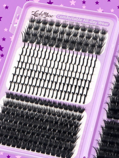 Fengxiu Eyelash LUXE 07-Party-Lashbook 512pcs Large Capacity Eyelash Book 8D Super Fluffy Soft Comfortable High-Quality DIY Eyelash Clusters Russian Lash Extensions Lash Individuals 3D Volume Eyelash