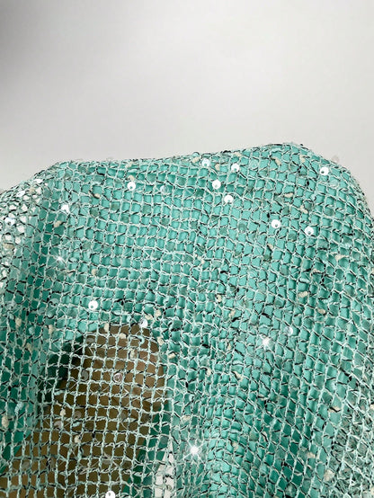 Firerie Plus Size Sexy Sequin Backless Halter Top For Summer
