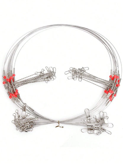 Fishing Leaders Stainless Steel Fishing Rigs Fishing Gear Tackle High-Strength Fishing Wire, With Swivel Snaps Beads For Lures Bait Hooks