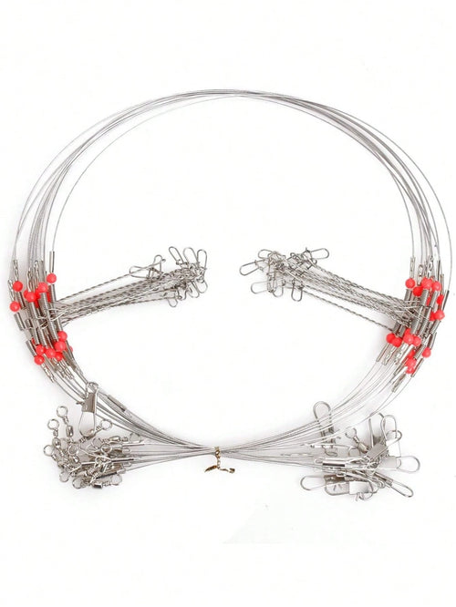 Fishing Leaders Stainless Steel Fishing Rigs Fishing Gear Tackle High-Strength Fishing Wire, With Swivel Snaps Beads For Lures Bait Hooks