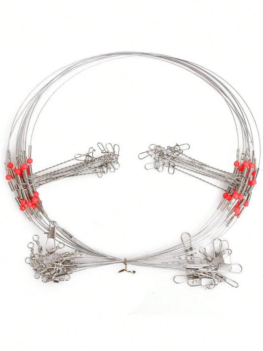 Fishing Leaders Stainless Steel Fishing Rigs Fishing Gear Tackle High-Strength Fishing Wire, With Swivel Snaps Beads For Lures Bait Hooks