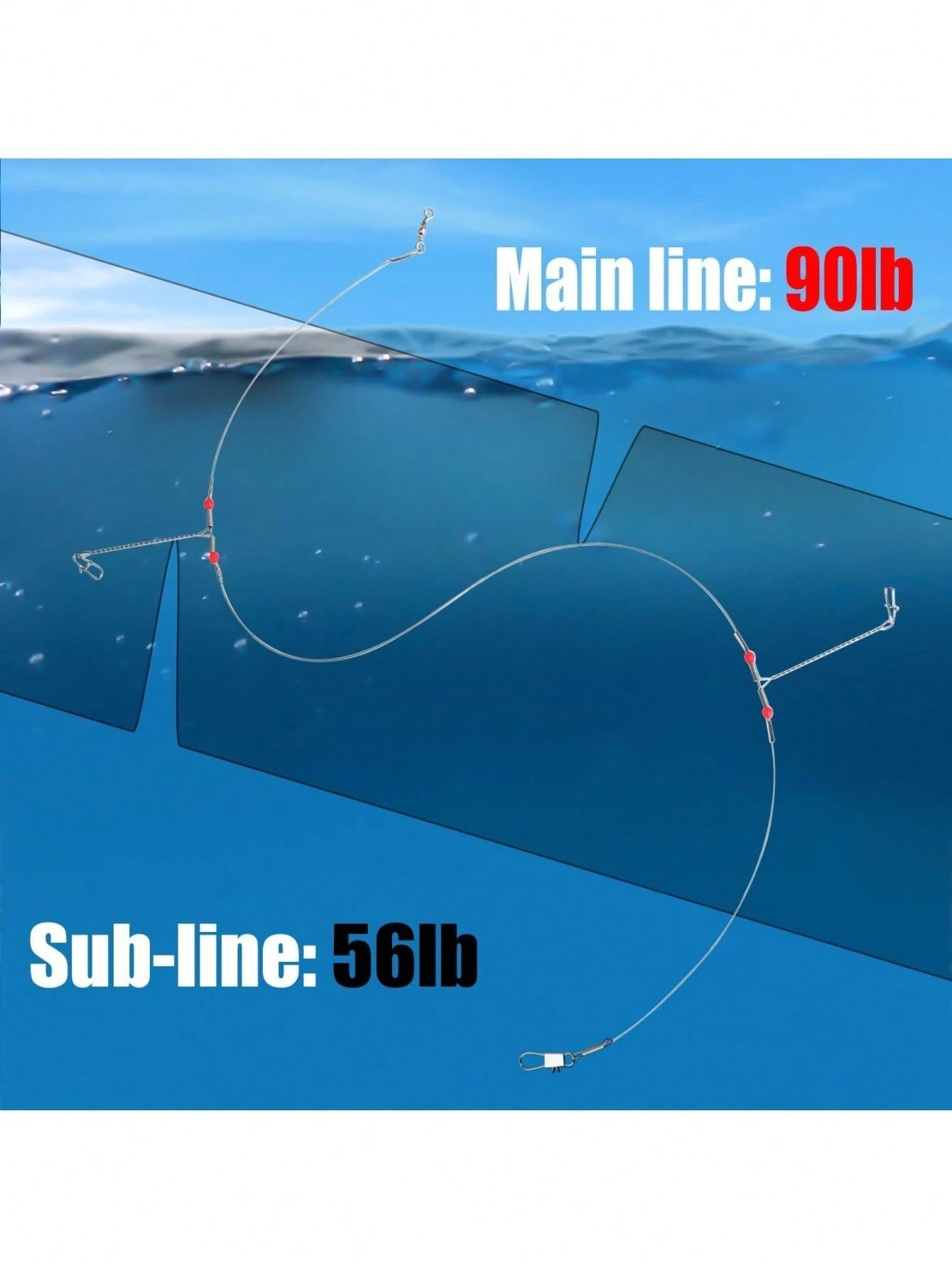 Fishing Leaders Stainless Steel Fishing Rigs Fishing Gear Tackle High-Strength Fishing Wire, With Swivel Snaps Beads For Lures Bait Hooks