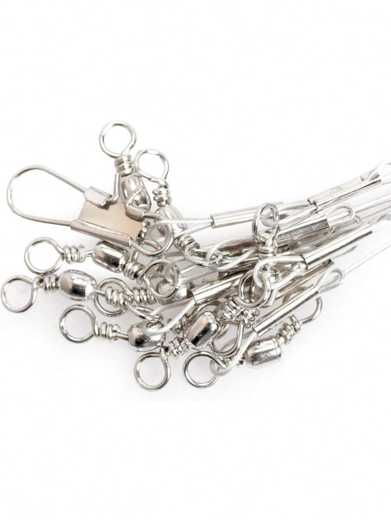 Fishing Leaders Stainless Steel Fishing Rigs Fishing Gear Tackle High-Strength Fishing Wire, With Swivel Snaps Beads For Lures Bait Hooks