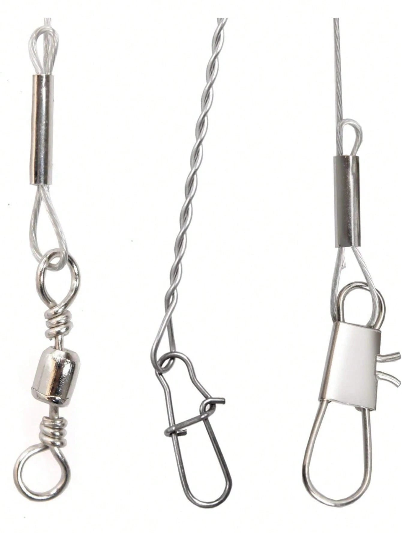 Fishing Leaders Stainless Steel Fishing Rigs Fishing Gear Tackle High-Strength Fishing Wire, With Swivel Snaps Beads For Lures Bait Hooks