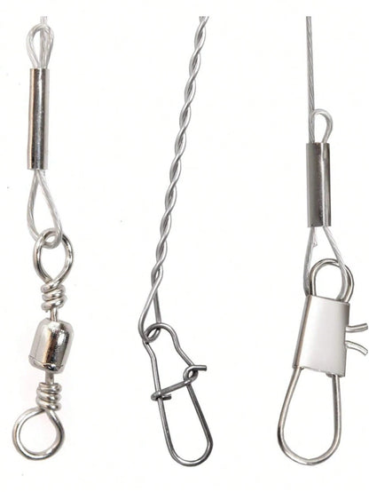 Fishing Leaders Stainless Steel Fishing Rigs Fishing Gear Tackle High-Strength Fishing Wire, With Swivel Snaps Beads For Lures Bait Hooks