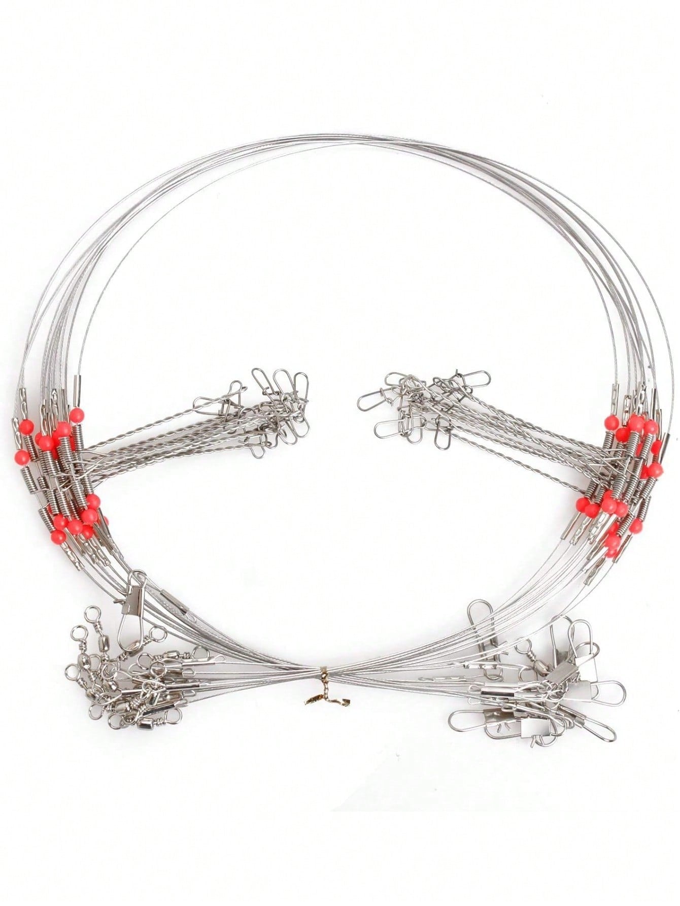 Fishing Leaders Stainless Steel Fishing Rigs Fishing Gear Tackle High-Strength Fishing Wire, With Swivel Snaps Beads For Lures Bait Hooks