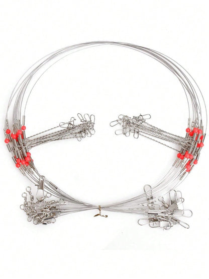 Fishing Leaders Stainless Steel Fishing Rigs Fishing Gear Tackle High-Strength Fishing Wire, With Swivel Snaps Beads For Lures Bait Hooks