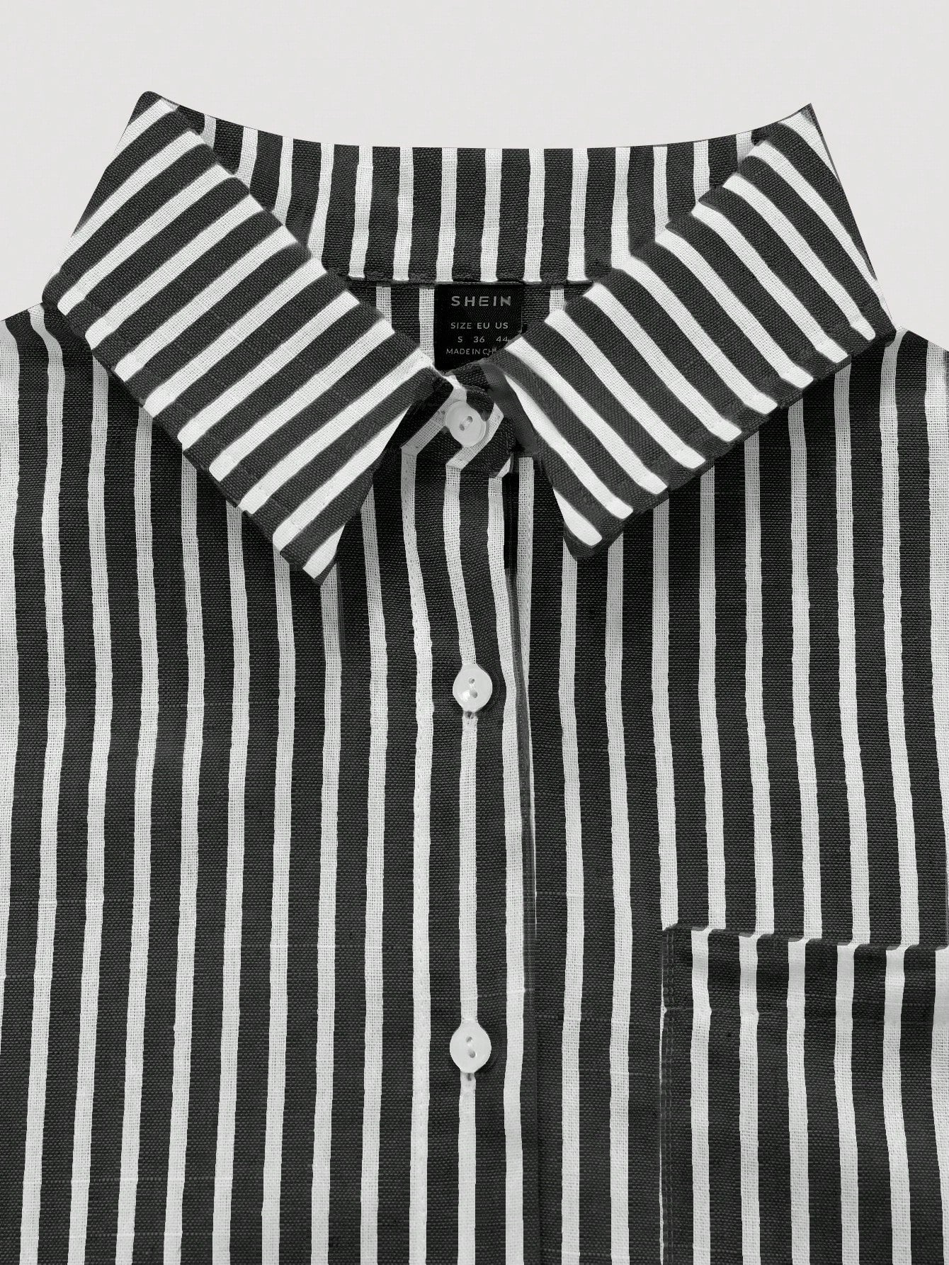 Flirla Striped Cropped Women Loose Casual Turnover Cuff Short Sleeve Drop Shoulder Shirt, Linen Blend