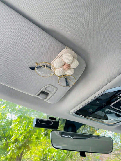 Flower Car Glasses Clip Glasses Holder Sun Visor Fashion Glasses Car Fashion Glasses Clip Multi-Functional Card Clip Storage Clip