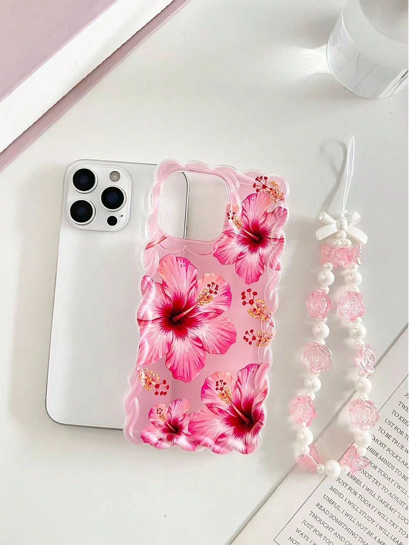 Flower Floral Painted Braided Transparent Shockproof Thick Painted Phone Case Compatible With Iphone 17/17 Pro/17 Pro Max/16/14, Candy-Colored 15, XS, 7/8 Plus, XR, 7/8, SE2, Printed 15 Pro Max, 14, 1