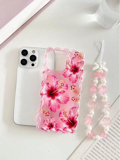 Flower Floral Painted Braided Transparent Shockproof Thick Painted Phone Case Compatible With Iphone 17/17 Pro/17 Pro Max/16/14, Candy-Colored 15, XS, 7/8 Plus, XR, 7/8, SE2, Printed 15 Pro Max, 14, 1