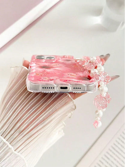 Flower Floral Painted Braided Transparent Shockproof Thick Painted Phone Case Compatible With Iphone 17/17 Pro/17 Pro Max/16/14, Candy-Colored 15, XS, 7/8 Plus, XR, 7/8, SE2, Printed 15 Pro Max, 14, 1