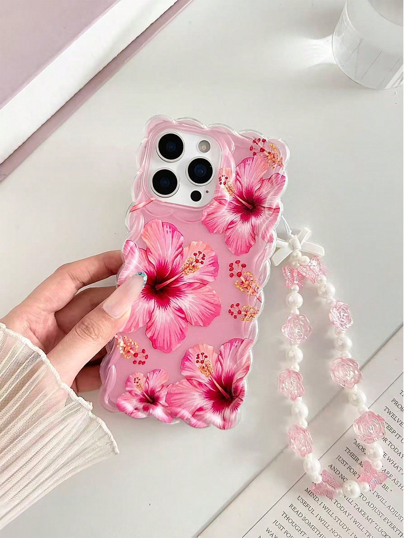Flower Floral Painted Braided Transparent Shockproof Thick Painted Phone Case Compatible With Iphone 17/17 Pro/17 Pro Max/16/14, Candy-Colored 15, XS, 7/8 Plus, XR, 7/8, SE2, Printed 15 Pro Max, 14, 1