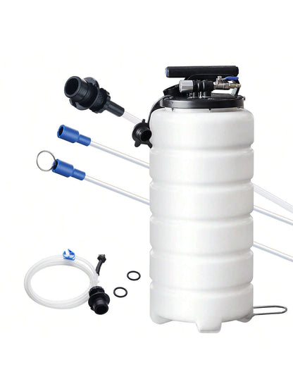 Fluid Extractor, 1.74-4 Gallons, Pneumatic/Manual Hand-Operated Oil Changer Vacuum Fluid Extractor With Dipstick And Suction Hose, Oil Extractor Change Pump For Automotive Fluids Vacuum Evacuation