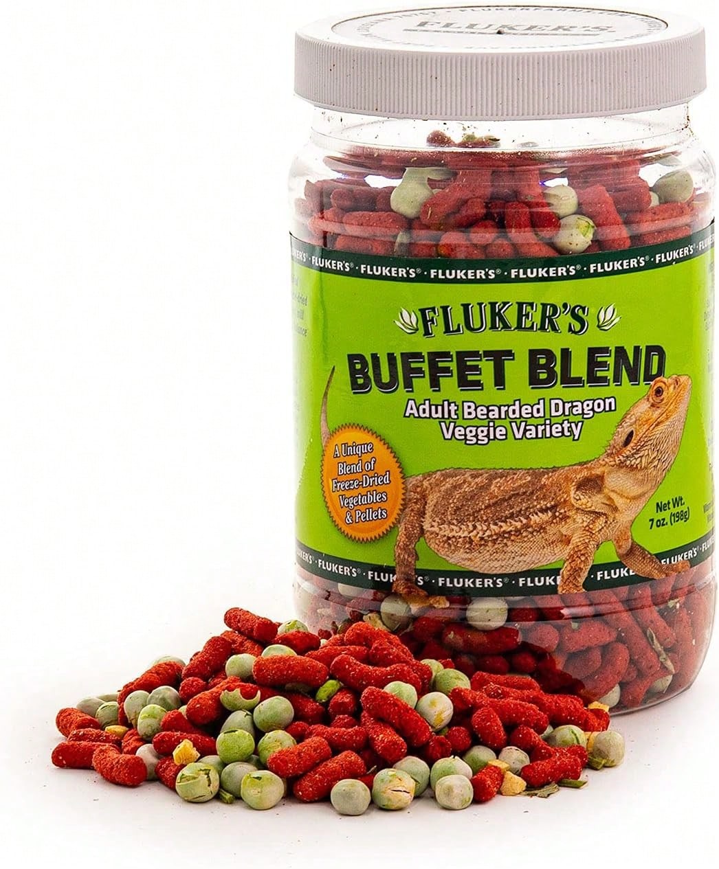 Fluker'S Buffet Blend Adult Bearded Dragon Veggie Variety Diet, 7 Oz