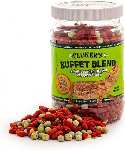 Fluker'S Buffet Blend Adult Bearded Dragon Veggie Variety Diet, 7 Oz