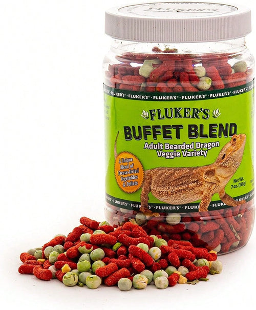 Fluker'S Buffet Blend Adult Bearded Dragon Veggie Variety Diet, 7 Oz