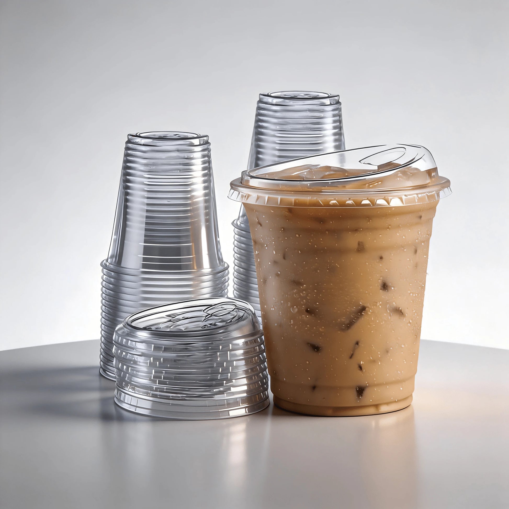 FookmeKag 100 Pcs Heavy-Duty Clear Reusable Cups, Washable And Durable, 12/16/20/24 Oz Crystal Clear Beverage Cups,Durable Heavy-Duty PET Smoothie And Iced Coffee Cups, Perfect For Cold Drinks, Ideal