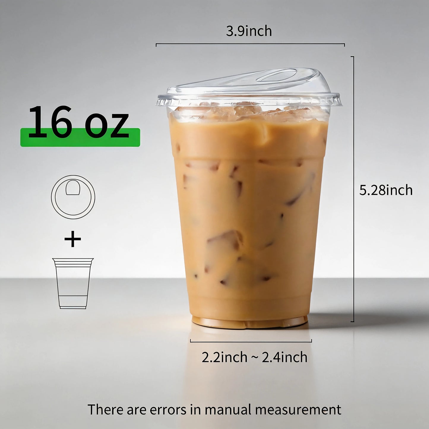 FookmeKag 100 Pcs Heavy-Duty Clear Reusable Cups, Washable And Durable, 12/16/20/24 Oz Crystal Clear Beverage Cups,Durable Heavy-Duty PET Smoothie And Iced Coffee Cups, Perfect For Cold Drinks, Ideal
