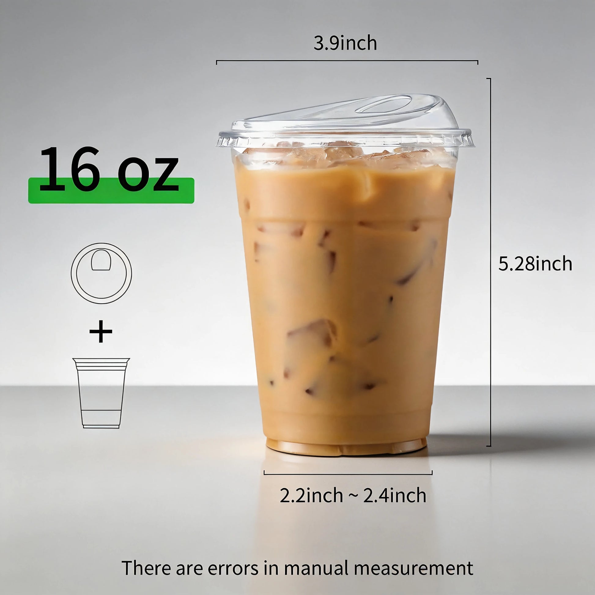 FookmeKag 100 Pcs Heavy-Duty Clear Reusable Cups, Washable And Durable, 12/16/20/24 Oz Crystal Clear Beverage Cups,Durable Heavy-Duty PET Smoothie And Iced Coffee Cups, Perfect For Cold Drinks, Ideal