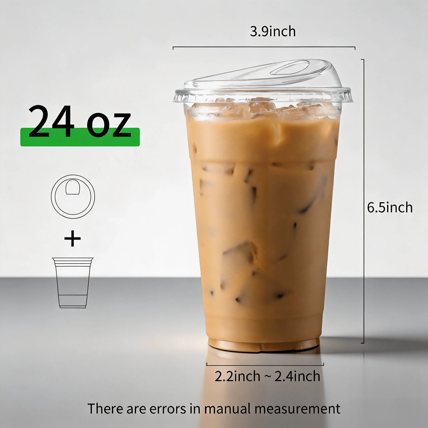 FookmeKag 100 Pcs Heavy-Duty Clear Reusable Cups, Washable And Durable, 12/16/20/24 Oz Crystal Clear Beverage Cups,Durable Heavy-Duty PET Smoothie And Iced Coffee Cups, Perfect For Cold Drinks, Ideal
