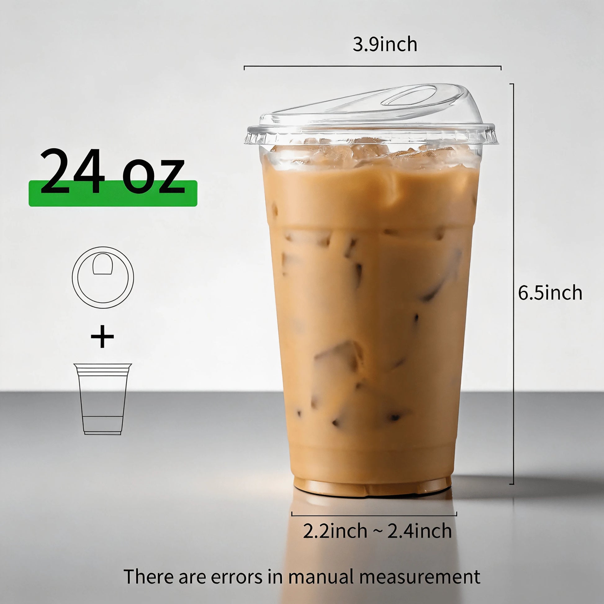 FookmeKag 100 Pcs Heavy-Duty Clear Reusable Cups, Washable And Durable, 12/16/20/24 Oz Crystal Clear Beverage Cups,Durable Heavy-Duty PET Smoothie And Iced Coffee Cups, Perfect For Cold Drinks, Ideal