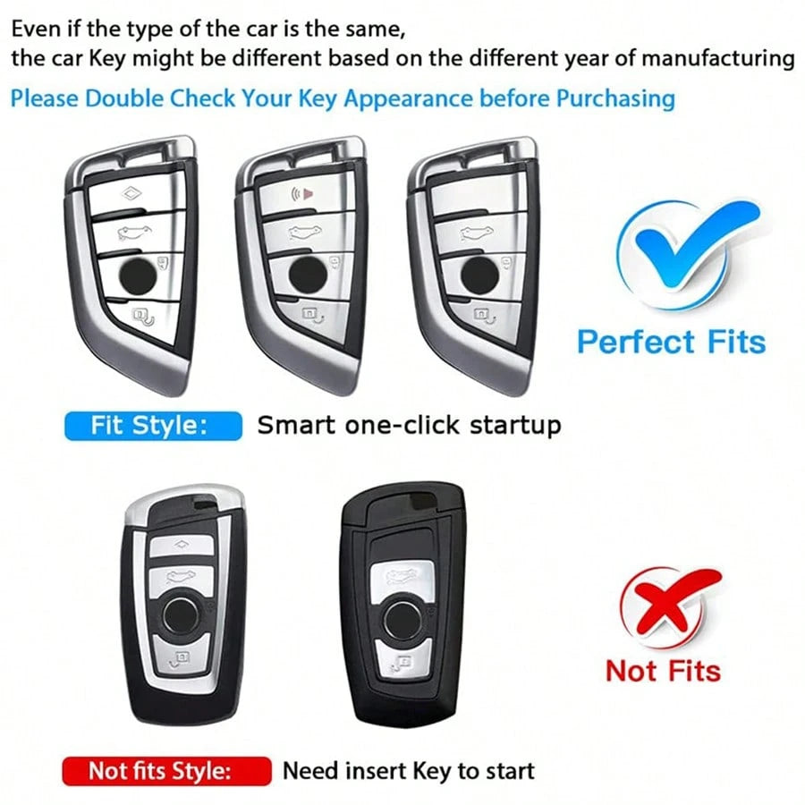 For BMW Key Fob Cover With Leather Keychain,For BMW 2 5 6 7 Series X1 X2 X3 X5 X6 X7 Premium Soft TPU Key Fob Holder