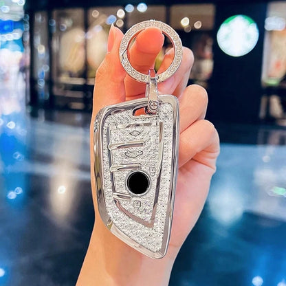For BMW Key Fob Cover With Leather Keychain,For BMW 2 5 6 7 Series X1 X2 X3 X5 X6 X7 Premium Soft TPU Key Fob Holder