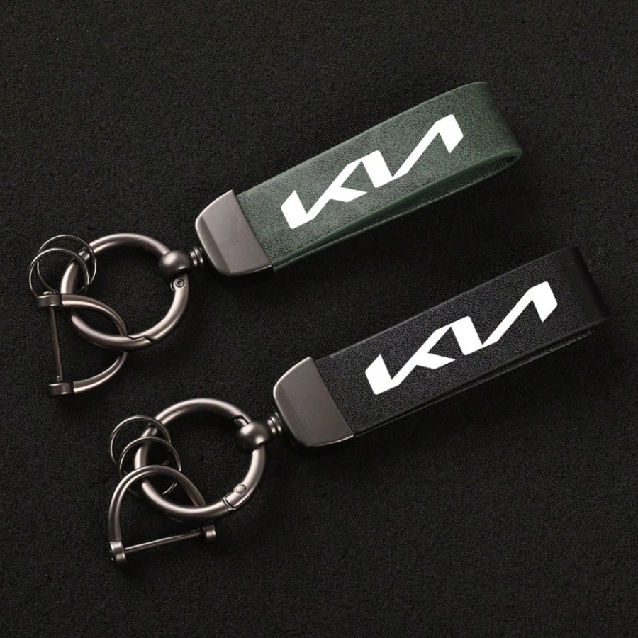 For KIA PU Leather Car Keychain With 360 Degree Rotation Zinc Alloy Keyring Premium Trinket For Car Keys Stylish Unisex Design Durable Key Holder Gift