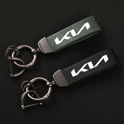 For KIA PU Leather Car Keychain With 360 Degree Rotation Zinc Alloy Keyring Premium Trinket For Car Keys Stylish Unisex Design Durable Key Holder Gift