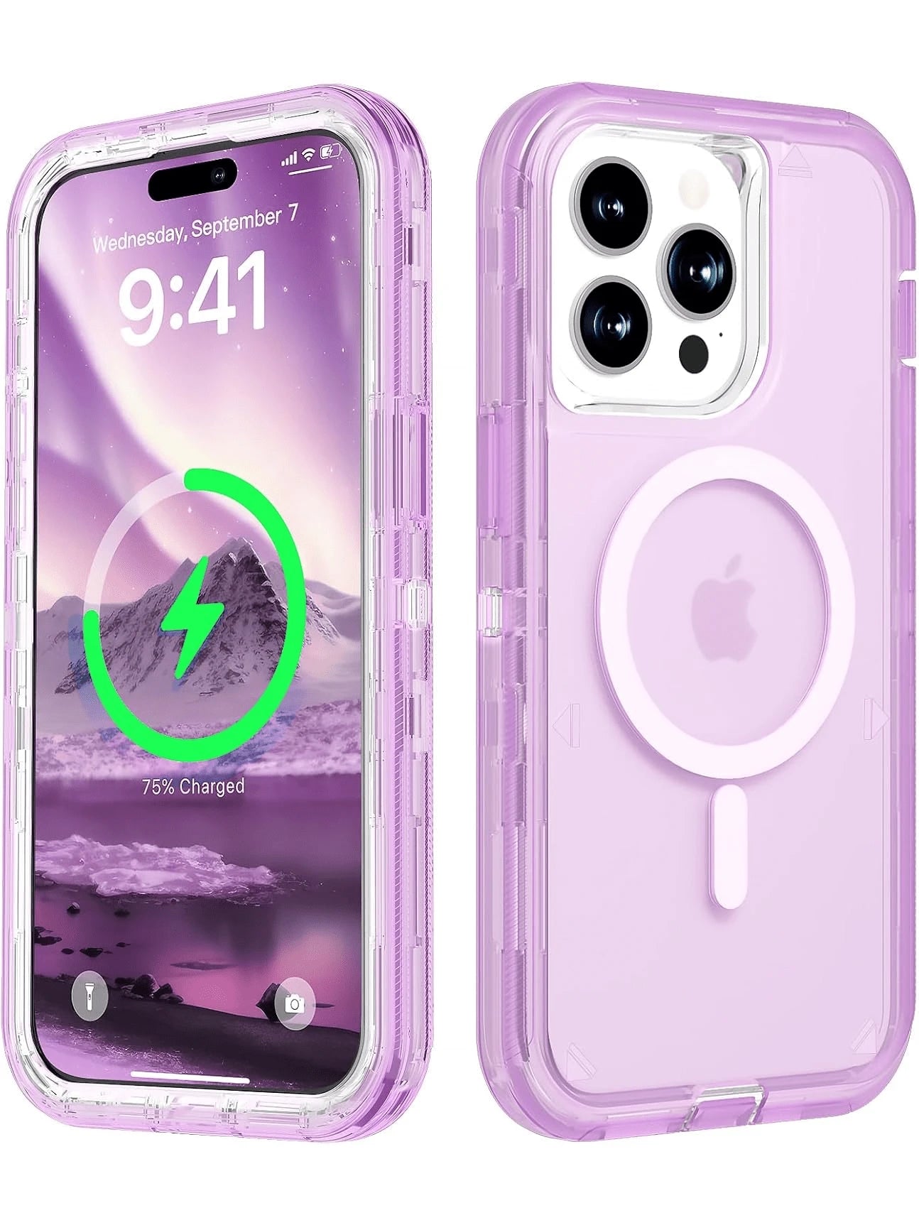For Phone 17/16/15/14/13/12/11 Series Transparent Phone Case Compatible With MagSafe, Triple Layer Magnetic Charging Case, Phone 16 Pro Max Heavy Duty Shockproof And Drop-Proof Phone Case For Christma