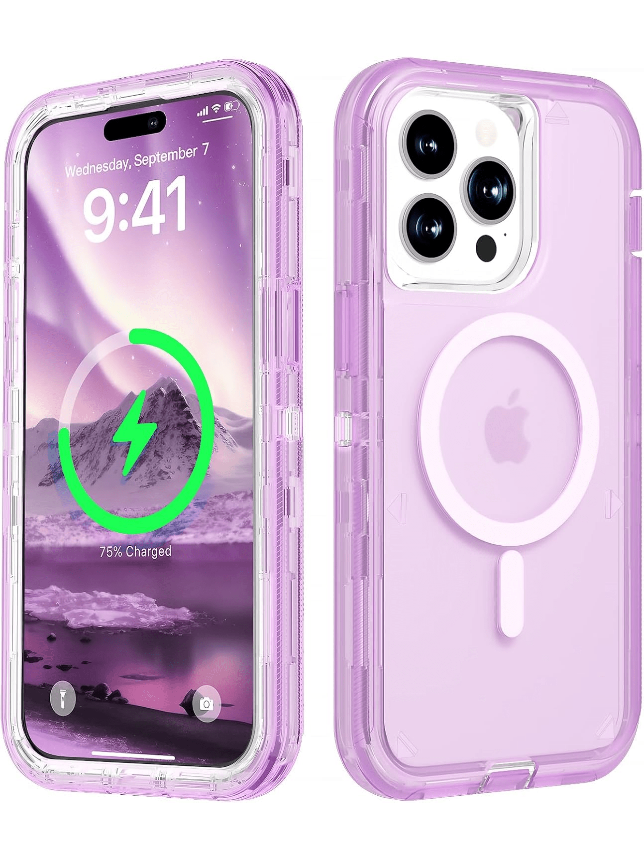 For Phone 17/16/15/14/13/12/11 Series Transparent Phone Case Compatible With MagSafe, Triple Layer Magnetic Charging Case, Phone 16 Pro Max Heavy Duty Shockproof And Drop-Proof Phone Case For Christma