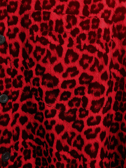 Franclia Women's Casual Loose Long Sleeve Shirt, Leopard Print Pattern, Simple And Versatile For Everyday Wear, Autumn/Winter