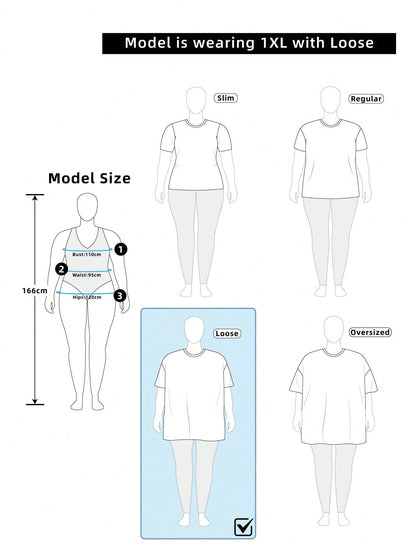 Frenchy Plus Size Solid Color Round Neck Short Sleeve Casual Loose Breathable Summer T-Shirt