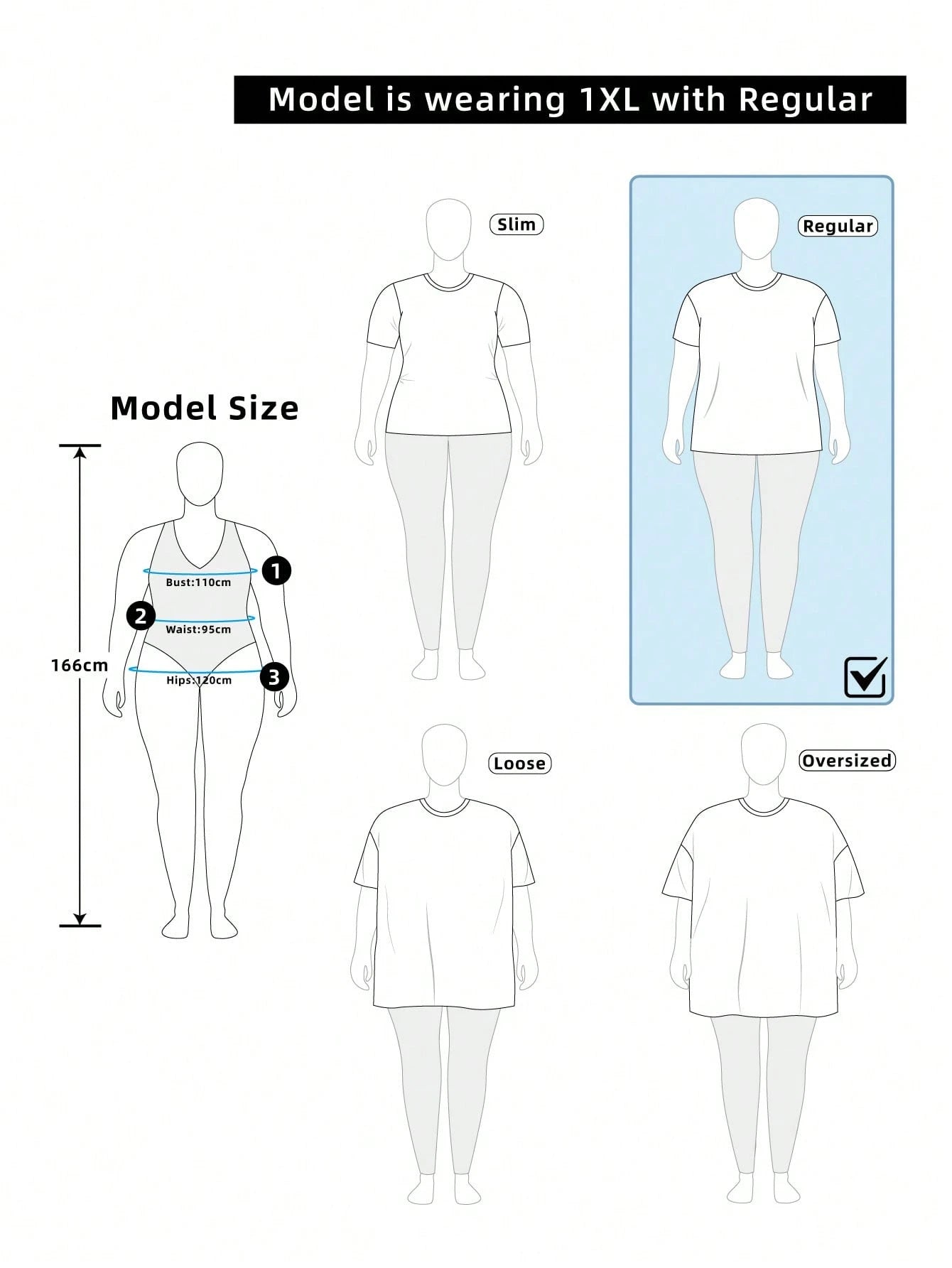 Frenchy Plus Size Women's Casual Round Neck Black T-Shirt, Black Top, Summer T-Shirt, Summer Formal