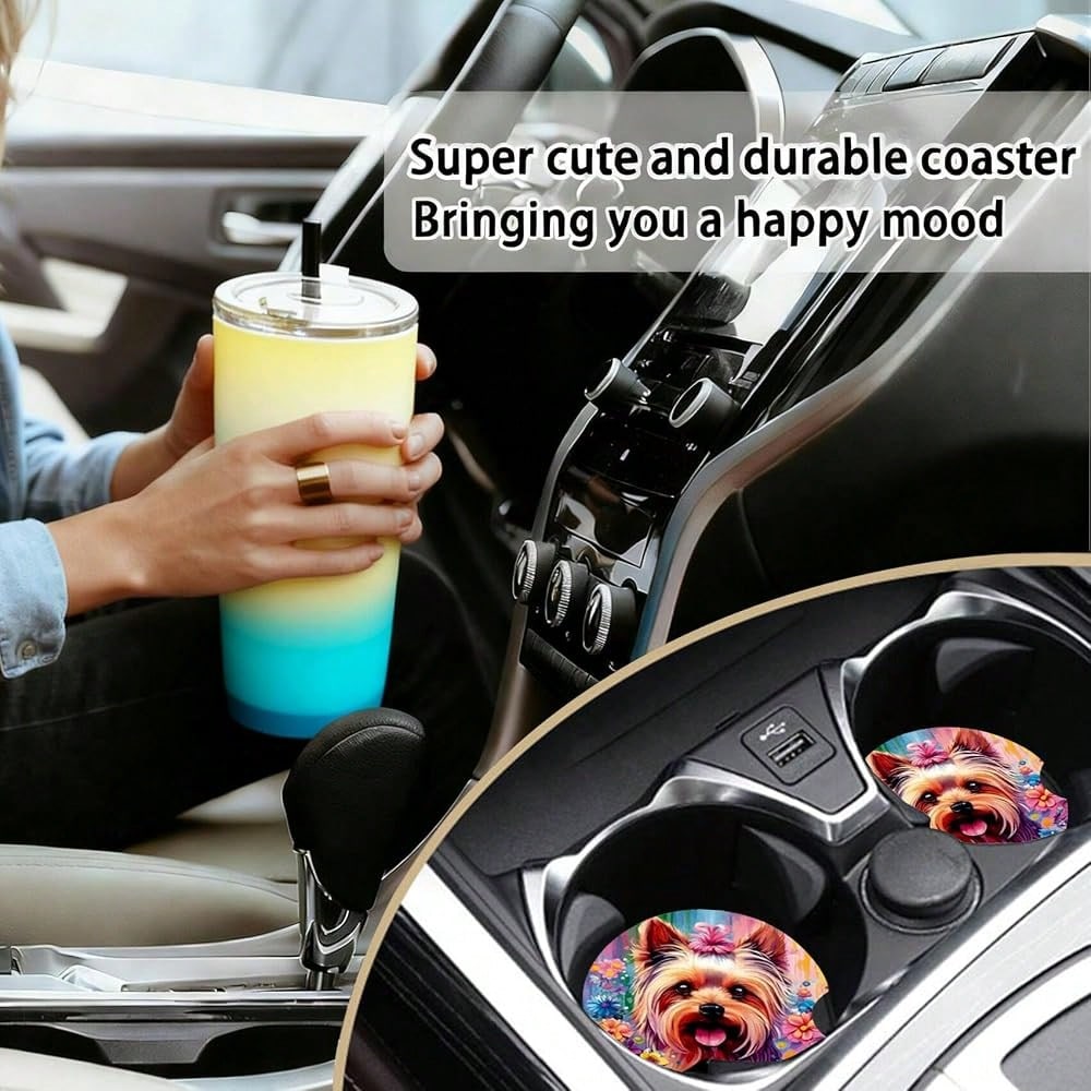 Fries Potato Car Cup Holder Coasters Universal Anti-Slip Rubber Mat| Funny Car Auto Accessories Interior Decor, 2.75\ Car Coasters For