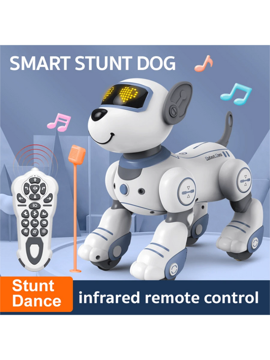 Funny RC Robot Electronic Dog Stunt Dog Voice Command Programmable Touch-Sense Music Song Dance Remote Control Robot Dog For Children's Toys For Kids Ages 3+ Boys And Girls For Birthday Gifts